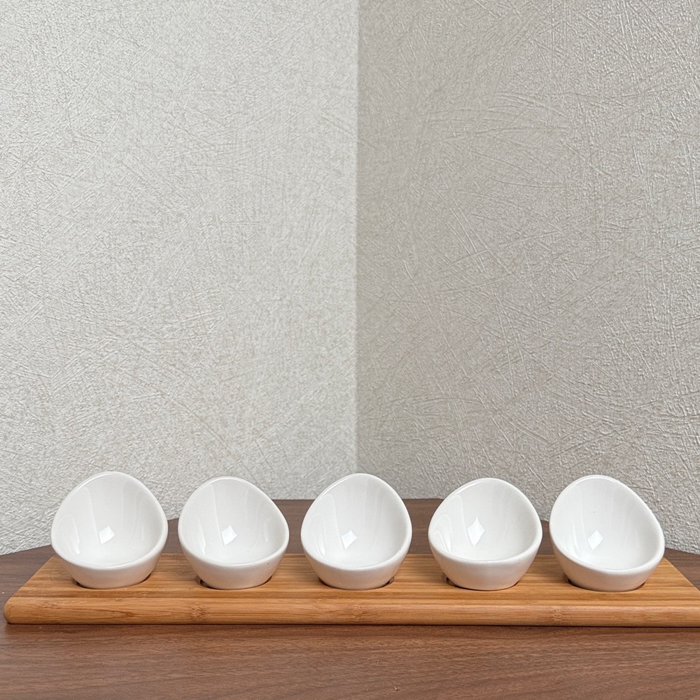 Food Network Appetizer/Snack Bowl Set with Bamboo Tray